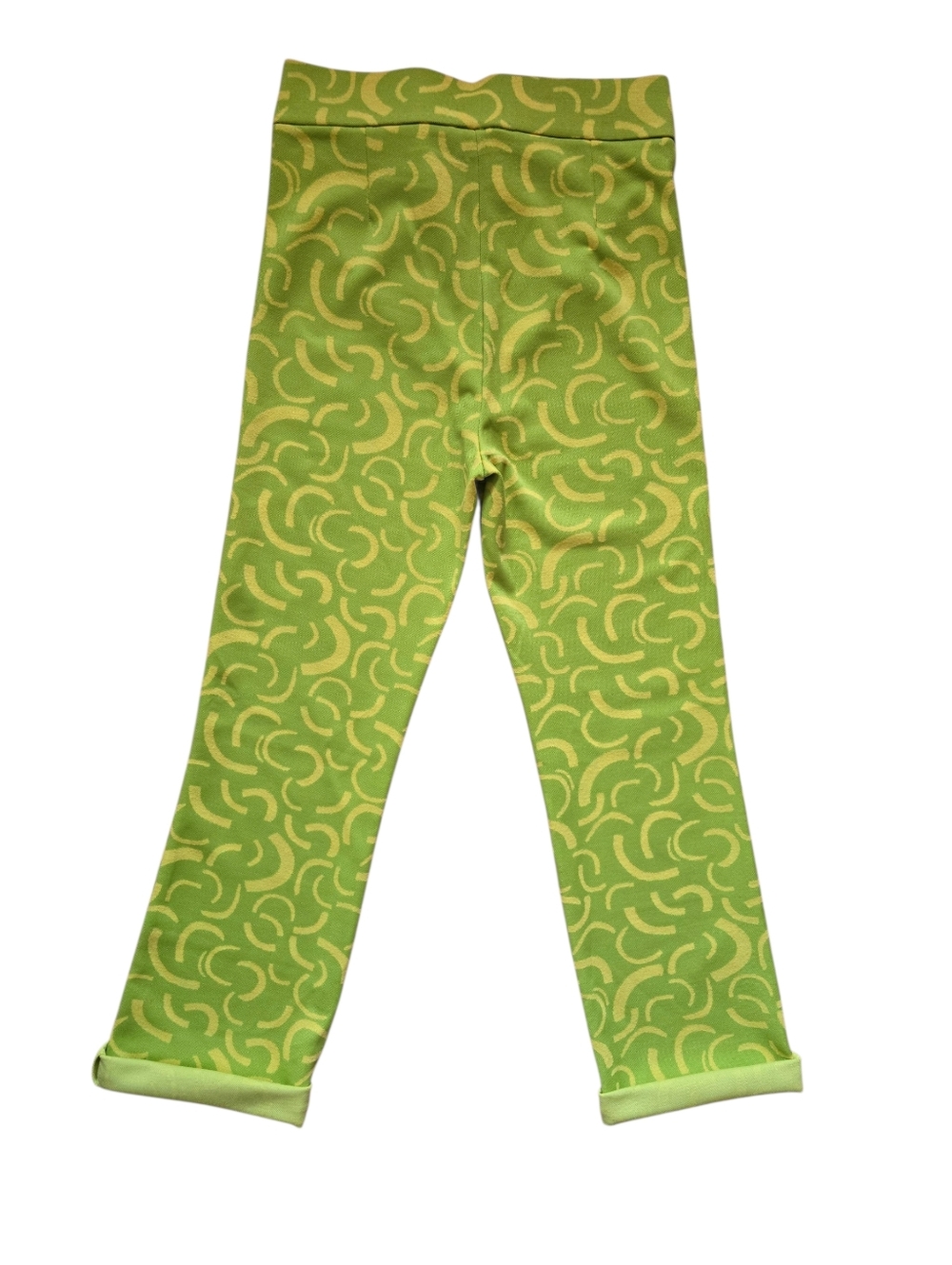 Like New 💚💛 Zara Women's Lime Green/Yellow Hi-Rise Jacquard Knit Cropped Pants - Picture 10 of 16